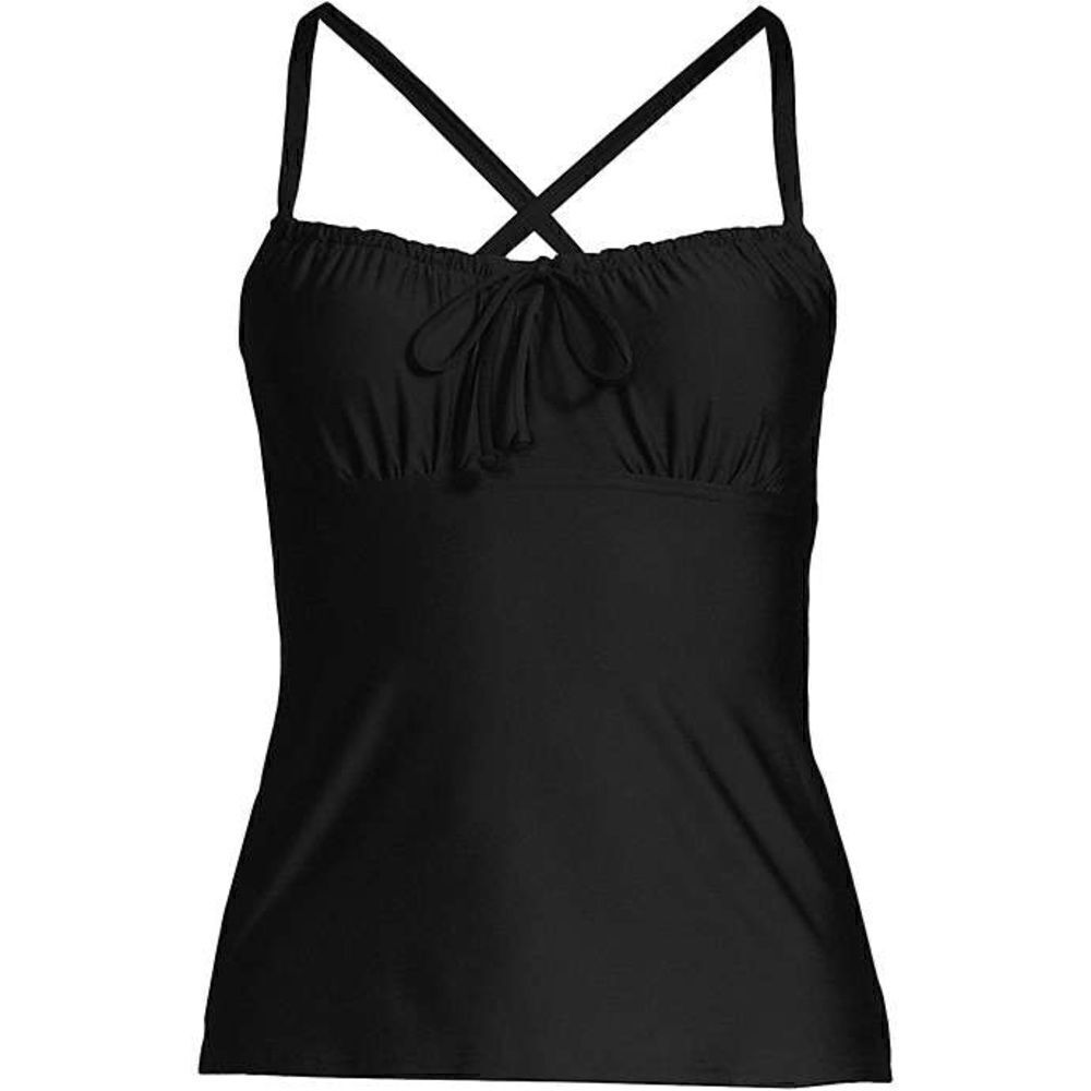 Land’s End plus size two way strap tie Tankini top underwire black Various